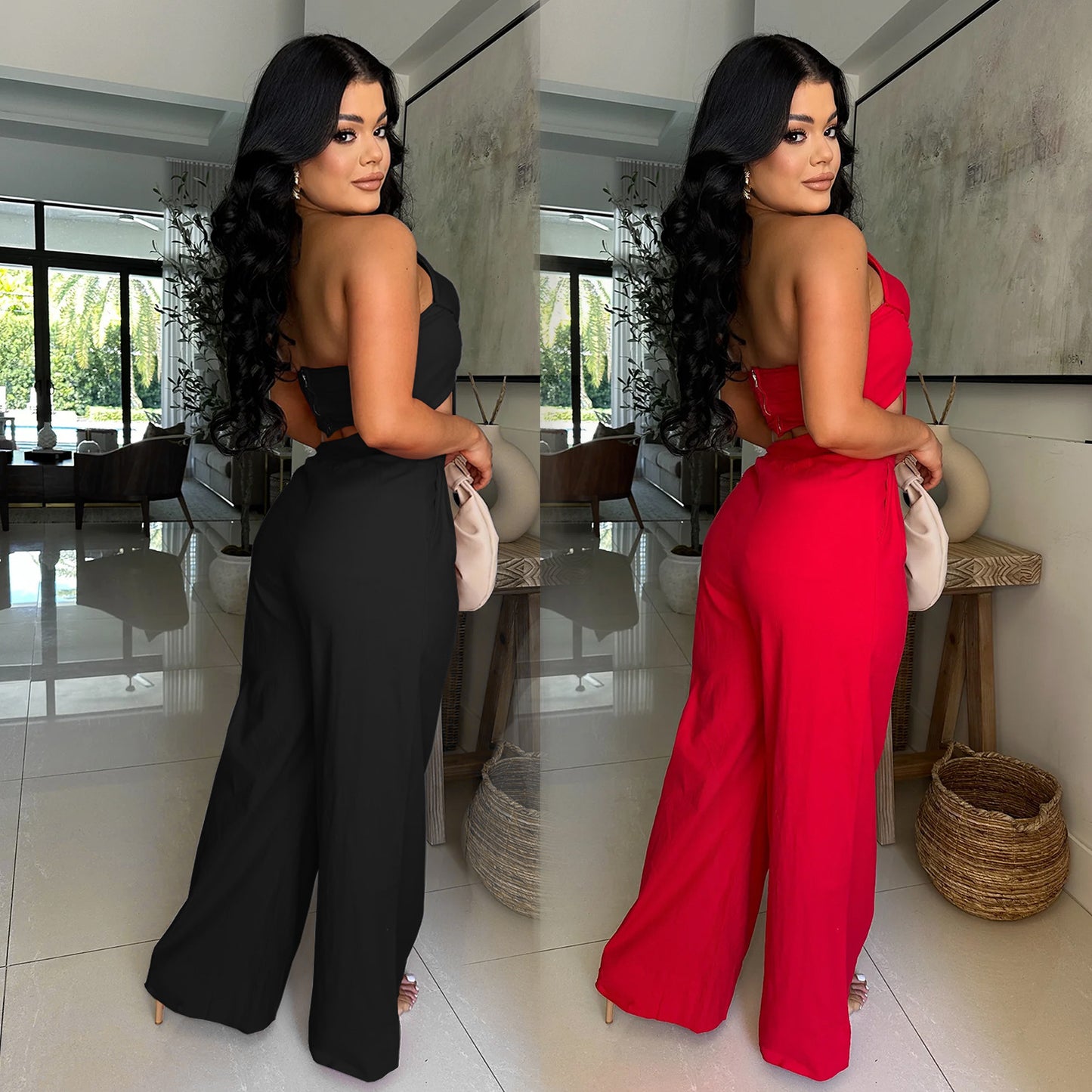 XYZ C7375 bow casual trousers two-piece set