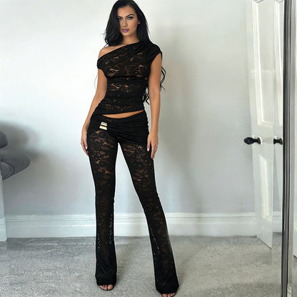 SXR K6S04089A oblique shoulder tops high waist micro-pull suit