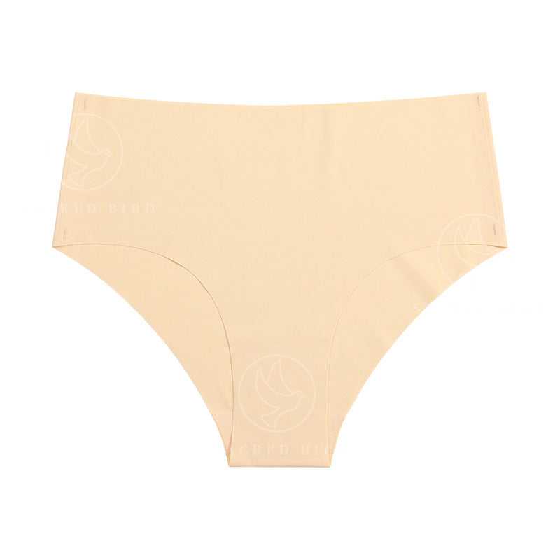 Mid-waist purified cotton crotch one-piece seamless Ice Silk quick-drying briefs