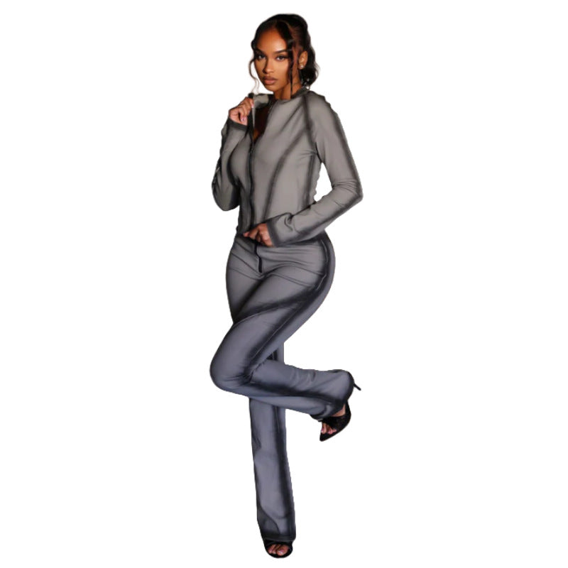 MZ (S-2XL) printed stretch trousers suit MZ88675 slim fit positioning printing suit