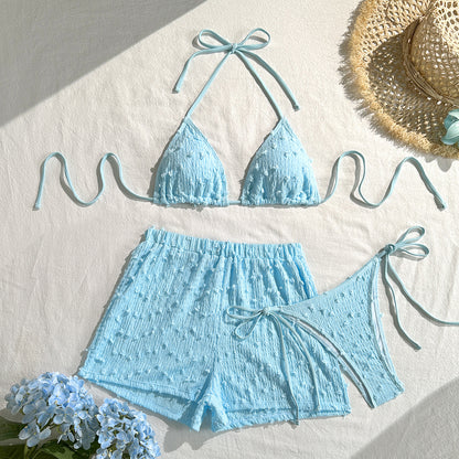 (4 days ready to ship) SY 2026 three-piece bikini halter lace-up