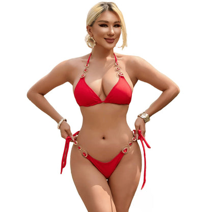 Sexy bikini set luxury crystal diamond strap
