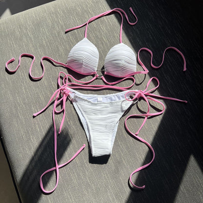 (4 days ready to ship) SY love drawstring strap hard cup bikini