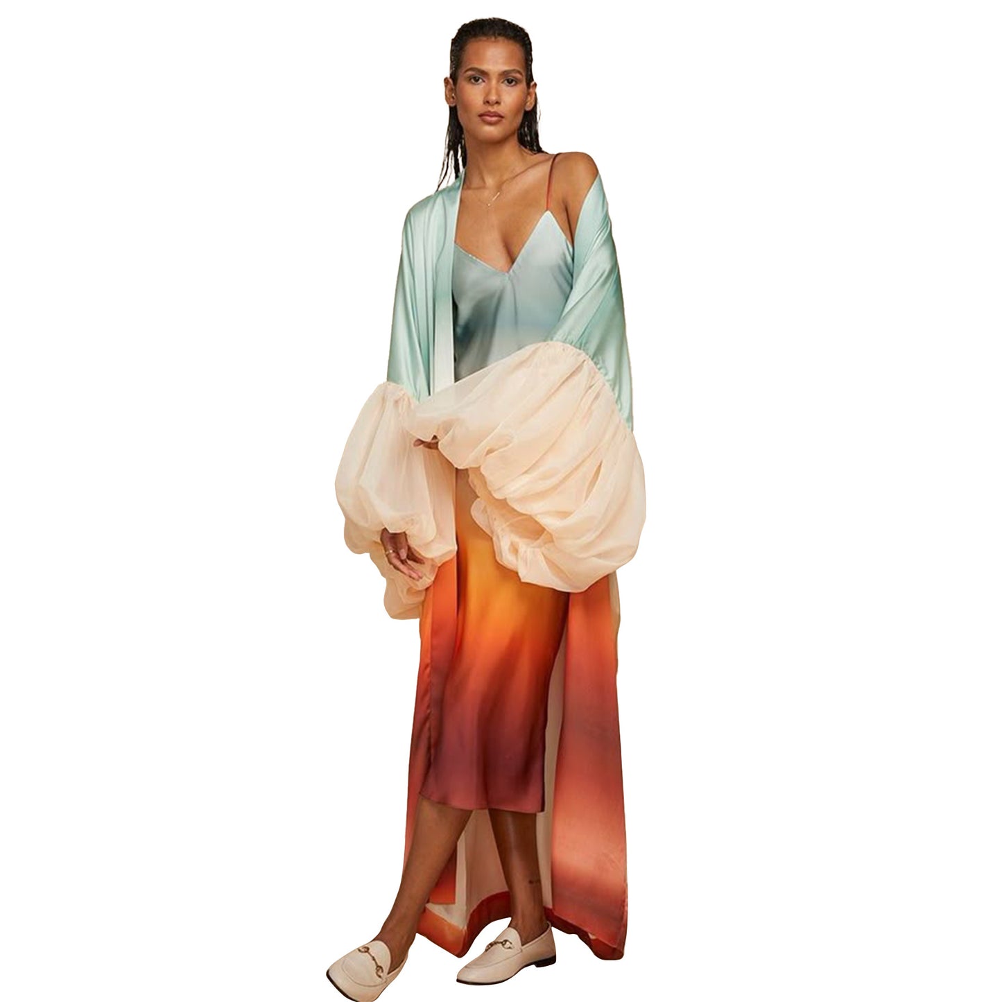 MYF 10889 cardigan Sea sun protection shirt beach print blouse coat
