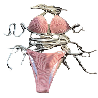 (4 days ready to ship) SY love drawstring strap hard cup bikini