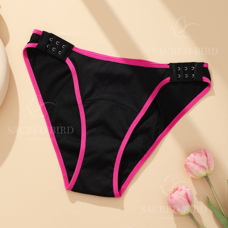 Side open buckle 3-layer wave bottom leak-proof aunt menstrual period special underwear sanitary panty