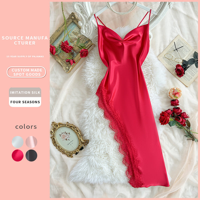 DNL nightdress backless slim fit strap dress lace nightdress