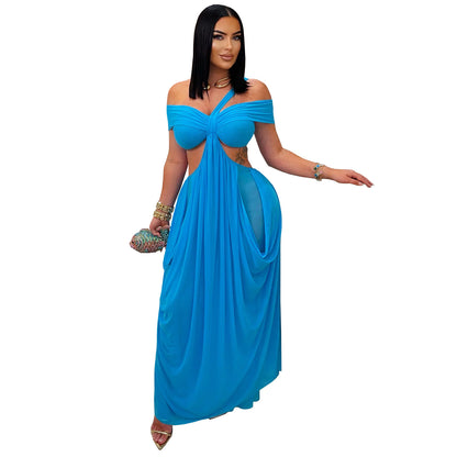 XYZ C7430 bandeau slim-fit sheer mesh dress