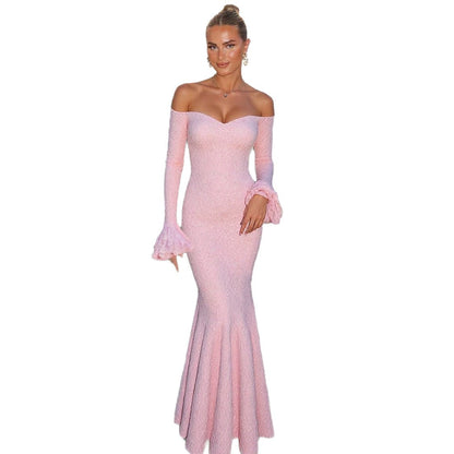 SXR summer off-the-shoulder dress high waist sheath dress