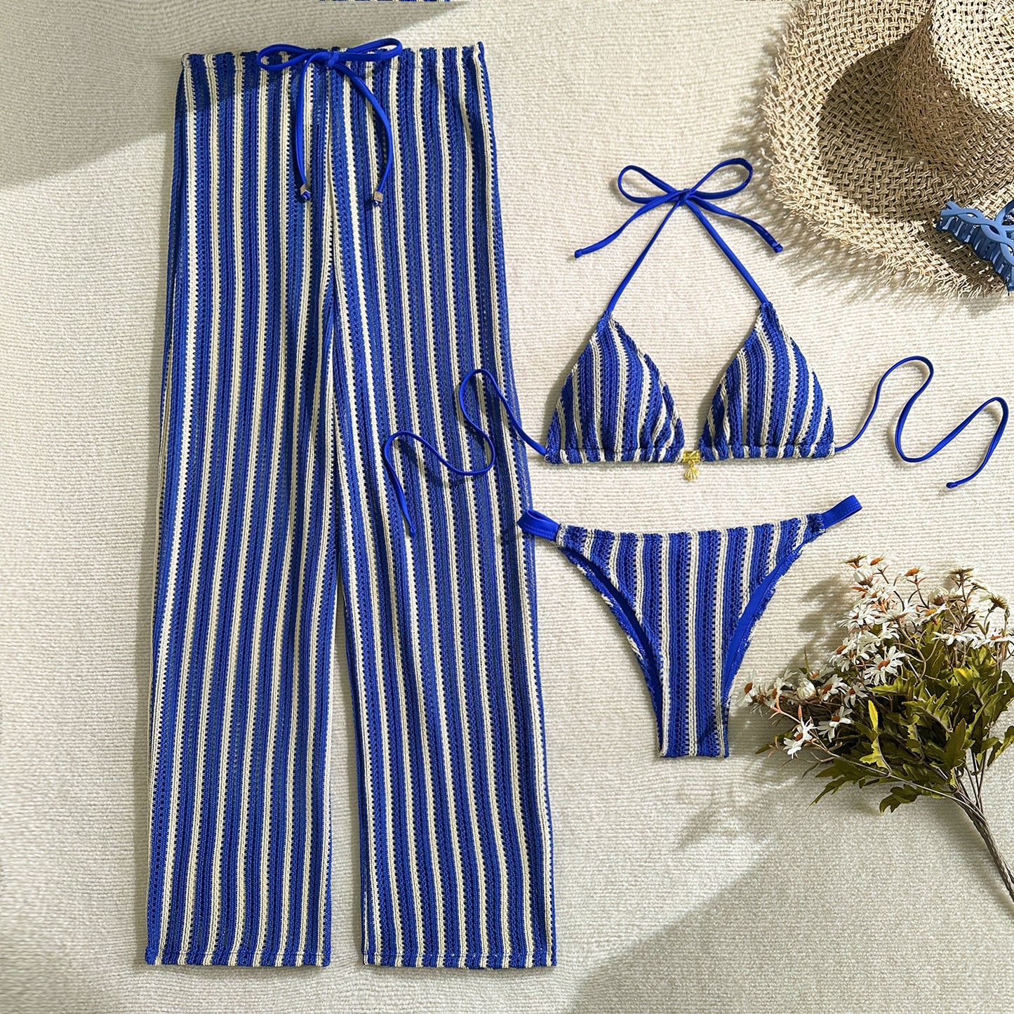 (4 days ready to ship) SY 2026 one-piece set printing halter lace-up
