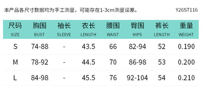 DZHT Y26ST116 striped printed halter lace-up sling skinny knee length pants two-piece suit