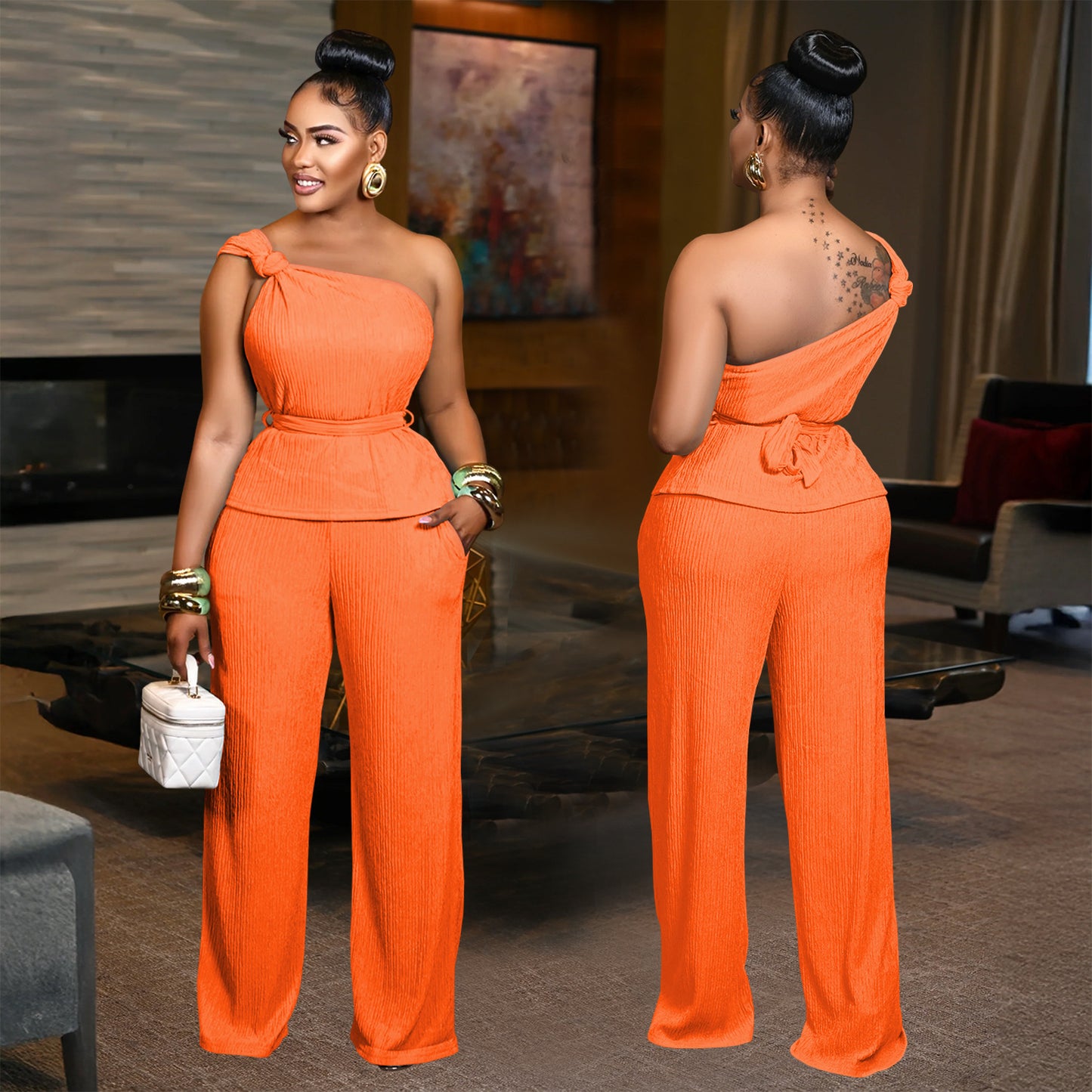 XYZ C7508 sleeveless top casual pants two-piece set