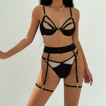Strap backless Garter sexy lingerie set 1805