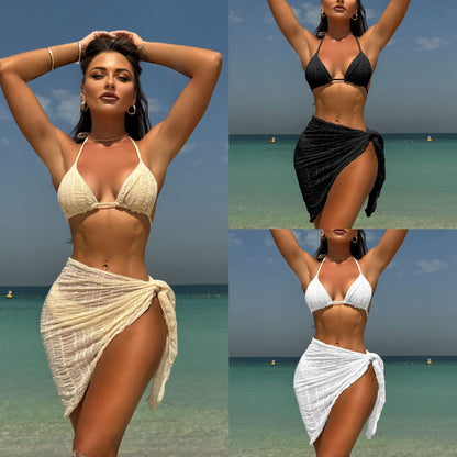(4 days ready to ship) SY three-piece mesh three piece swimsuit bikini