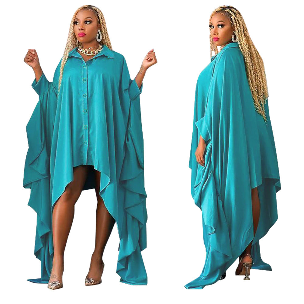 MYF K10324 autumn blouse irregular batwing sleeve dress