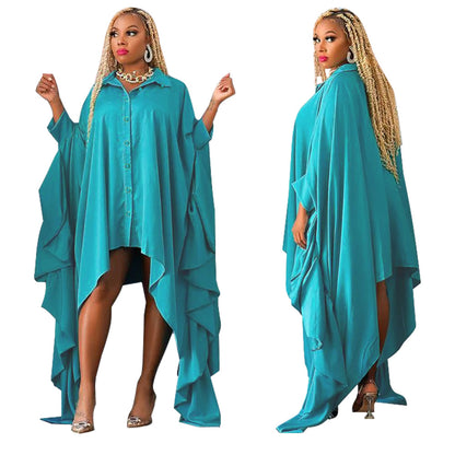 MYF K10324 autumn blouse irregular batwing sleeve dress