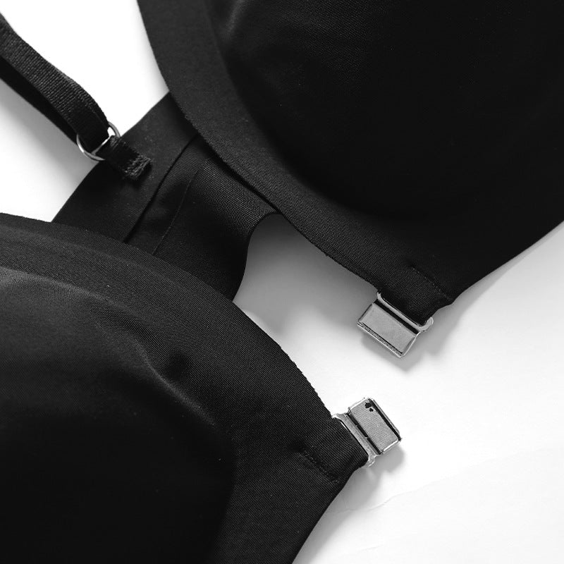Seamless thin breathable front button underwear large size adjustment wireless bra