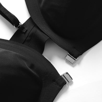 Seamless thin breathable front button underwear large size adjustment wireless bra