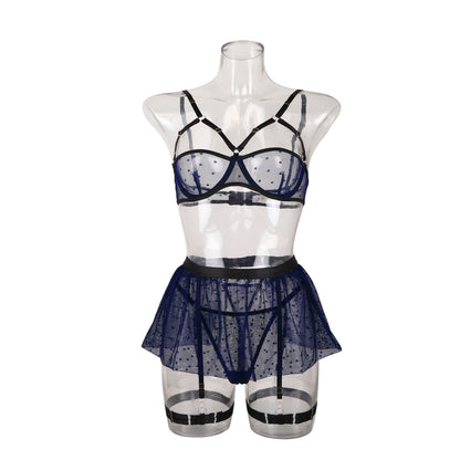 Lace see-through underwear sexy suit four-piece set 2137