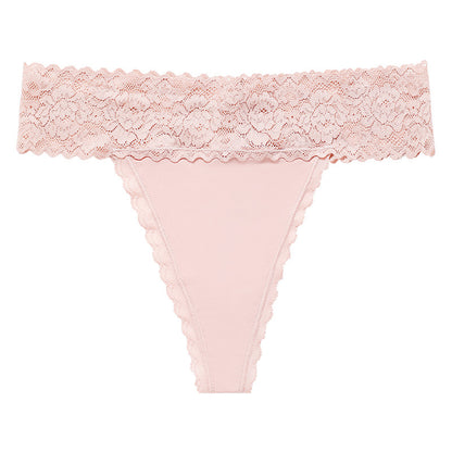 Lace grinding stitching seamless yoga sports T-shaped panties breathable quick-drying T-back