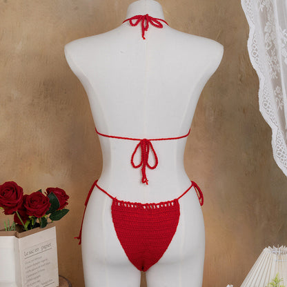 CYB hand crocheting woven three-dimensional flower bikini sun-proof set