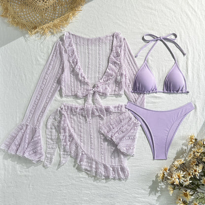(4 days ready to ship) SY lace mesh four-piece bikini