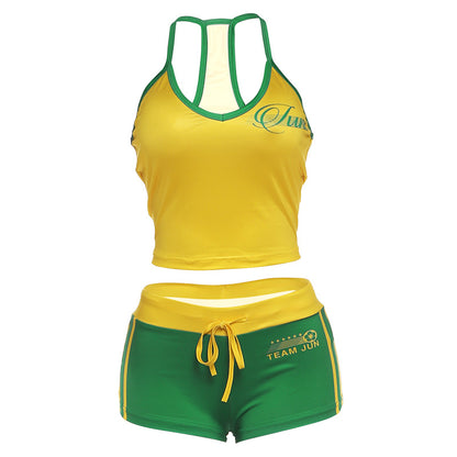 SXR K6S11109A summer camisole drawstring shorts sports suit