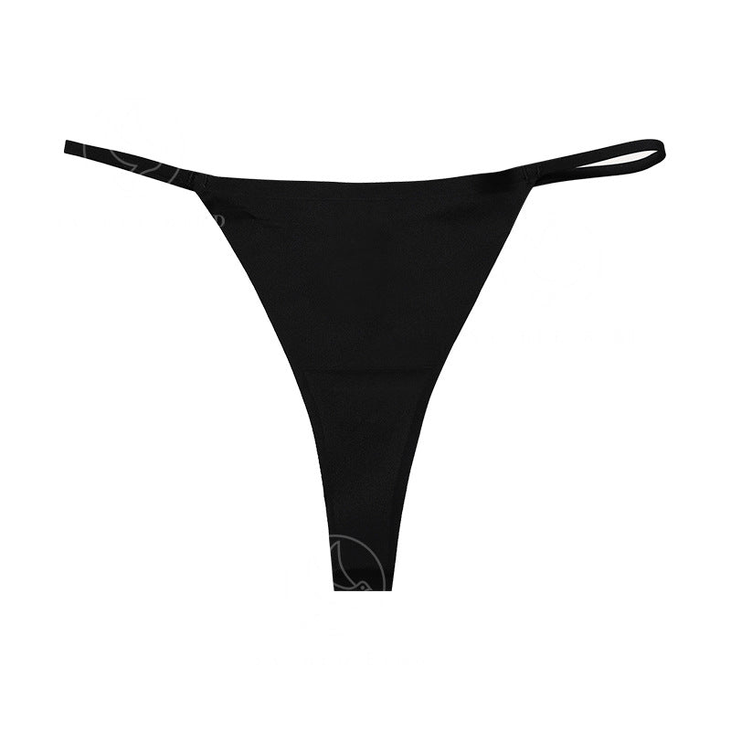 Seamless thin band buckle T-shaped panties less fitness underwear one piece cotton crotch T-back