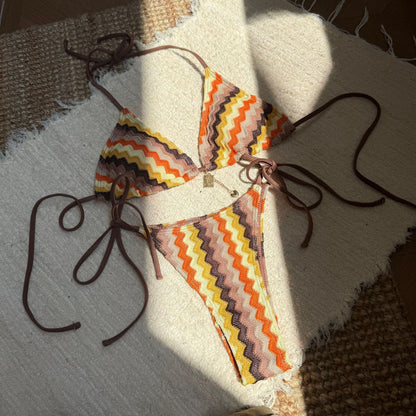 (4 days ready to ship) SY striped gradient bikini summer beach tour