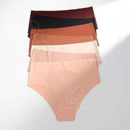 Mid-waist purified cotton crotch one-piece seamless Ice Silk quick-drying briefs