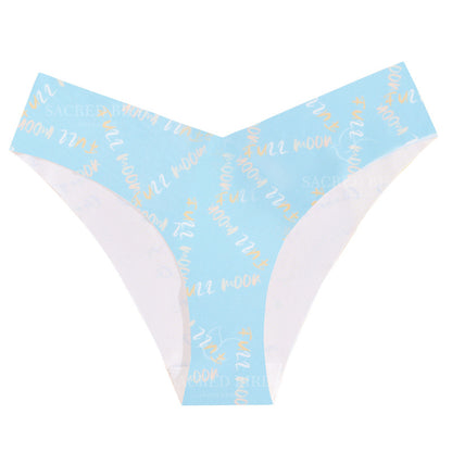 Couple theme printed seamless low waist plus size one-piece thin invisible yoga briefs