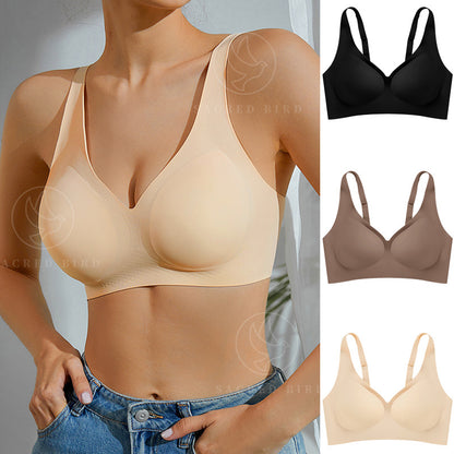 Large size Jelly Glue support push-up beauty back seamless thin sports underwear wireless bra