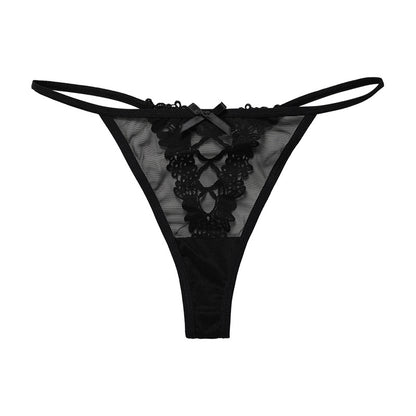 Thin strap sexy T-shaped panties less yoga sports underwear lace large size cotton crotch T-back