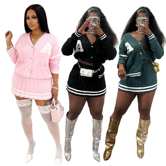 MZ (S-2XL) cardigan sweater suit MZ88608 short skirt