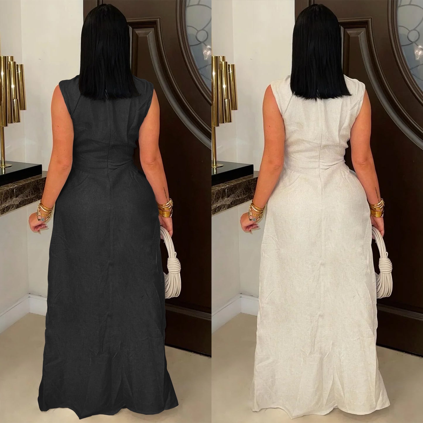 XYZ C7538 lace-up sleeveless trousers suit