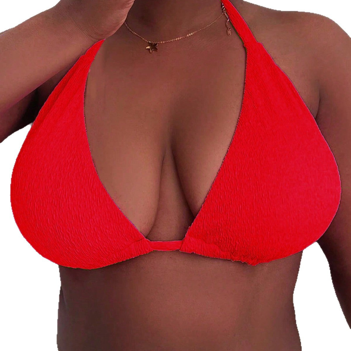 CL (L-4XL) halter strap plus size swimsuit women's bikini top sexy push up