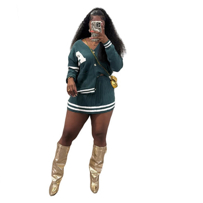 MZ (S-2XL) cardigan sweater suit MZ88608 short skirt