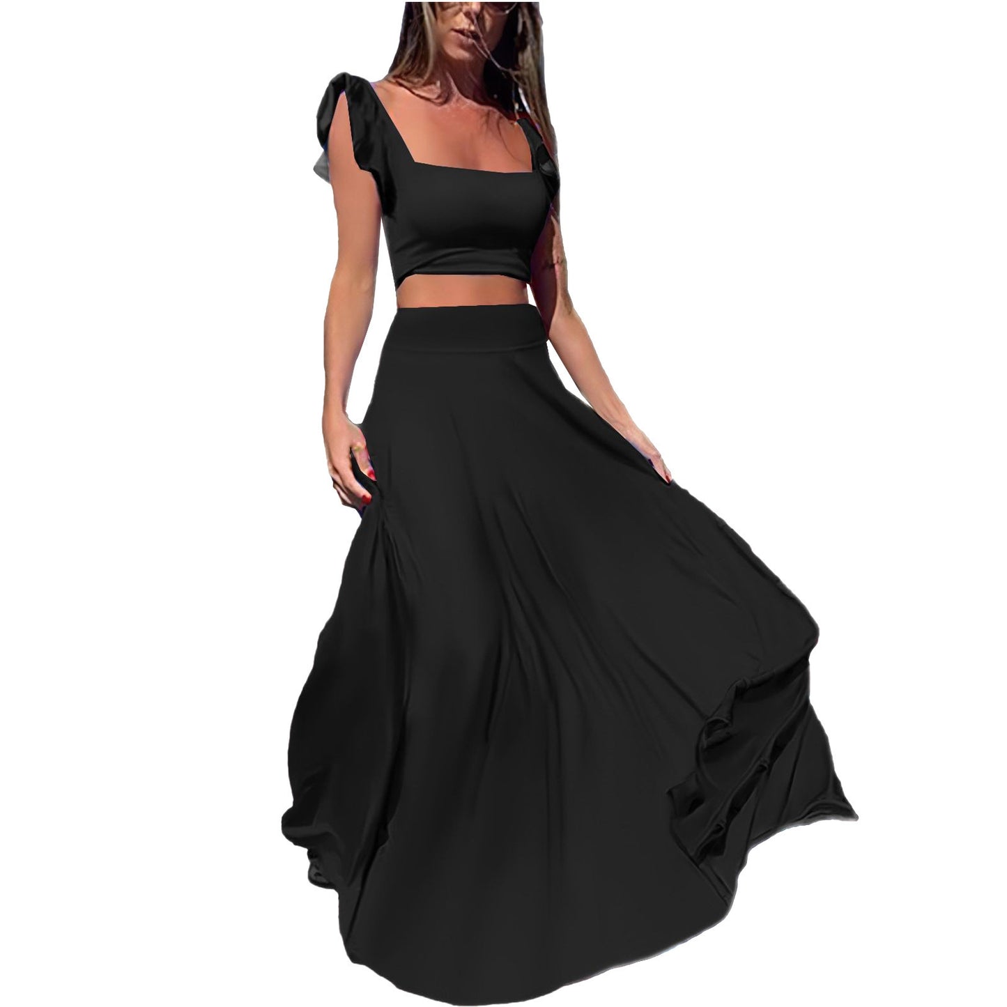 GY (S-2XL) K3513 lace dress two-piece set