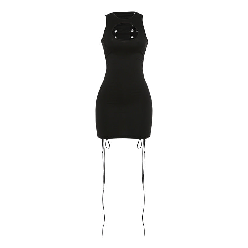 SXR 2026 spring sexy hollow out strap sheath skirt dress