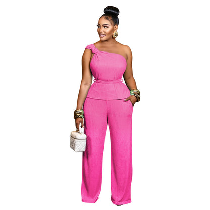 XYZ C7508 sleeveless top casual pants two-piece set
