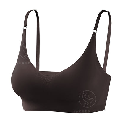 Plus size traceless adjustable push up underwear V-neck without steel ring bra bra thin mould Cup