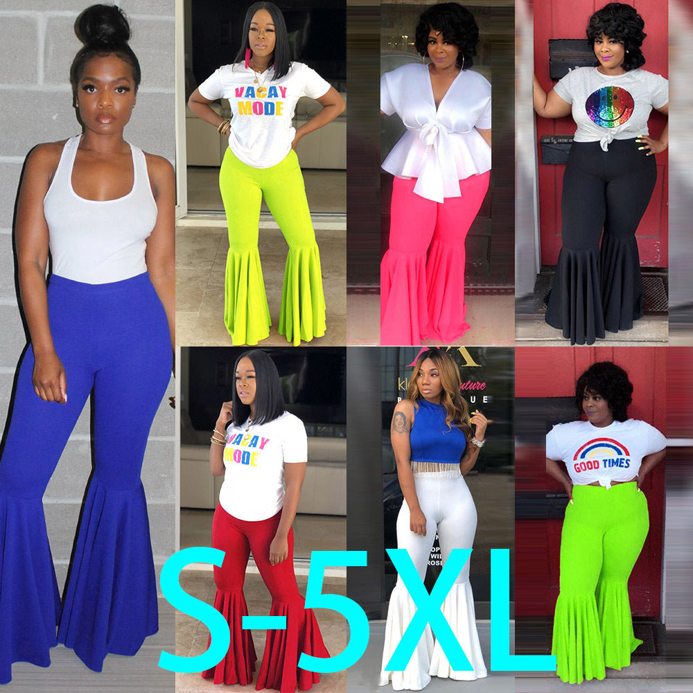 GY (S-5XL) K8825 slim-fit ruffled nightclub pants