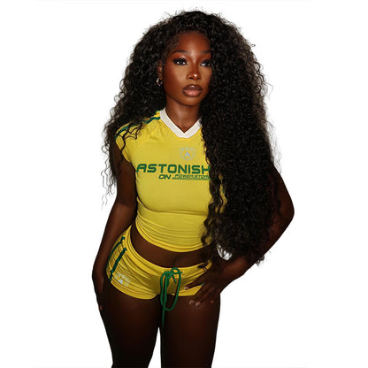 DLS summer American letter print sleeveless T-shirt low waist sports shorts suit