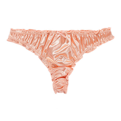 Satin cotton crotch t-back sexy t-back breathable low waist quick-drying