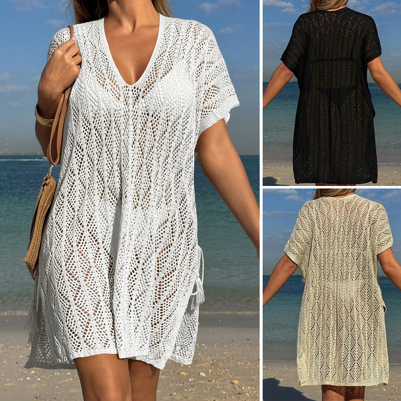 CYB knitwear loose bikini swimsuit blouse beach sun protection