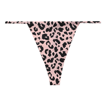 Low waist T-shaped panties seamless Ice Silk plus size a rope underwear animal pattern sports quick-drying T-back