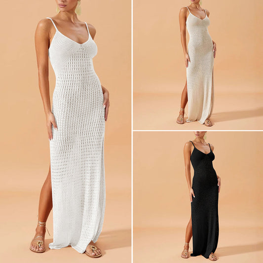 CYB sling side slit pure want to wear women's knitted dress French hip skirt