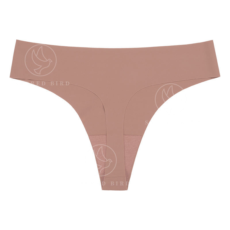 Sports quick-drying panties Ice Silk seamless T-back low waist antibacterial cotton crotch thin