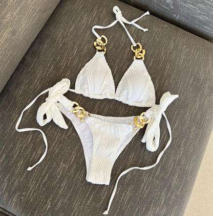 (4 days ready to ship) SY split chain bikini swimsuit