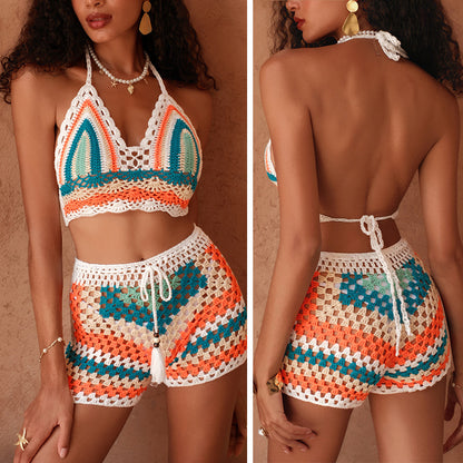 CYB Подтяжк knitted camisole shorts beach sun protection suit
